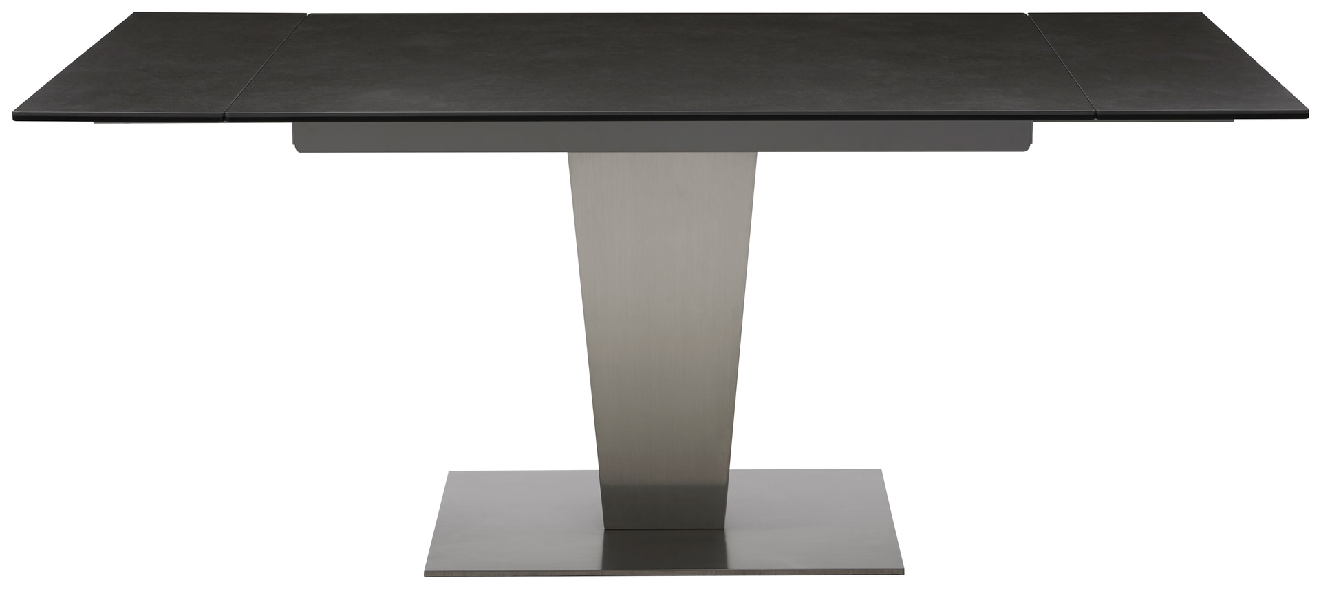CASAVANTI Esstisch DIONE 120(180) x 80 cm Glaskeramik/Edelstahl gebürstet