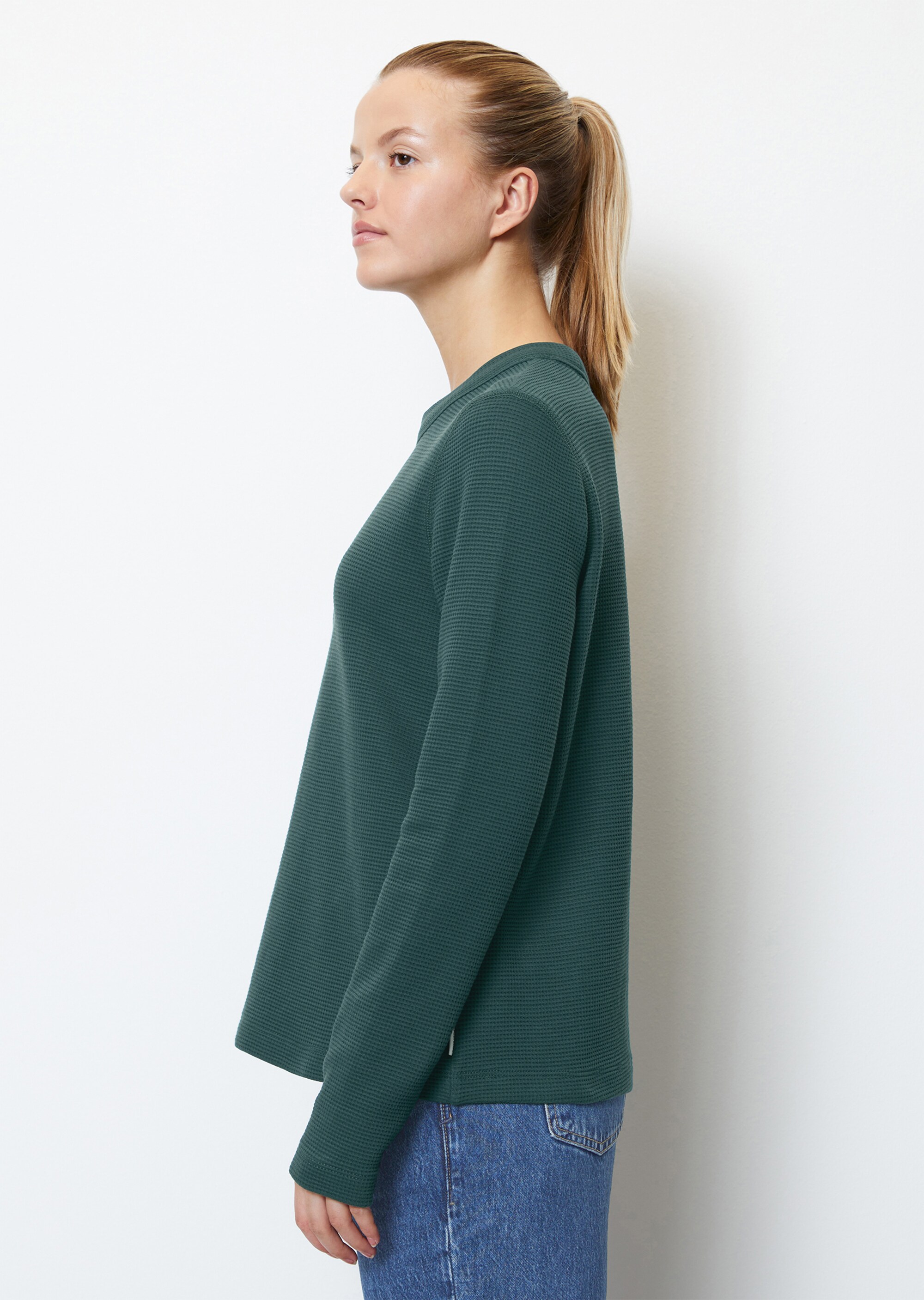 Longsleeve mit Waffel-Struktur aus Organic Cotton