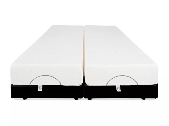 BELLECOUR LITERIE | Ensemble Duo BODYSOFT 2x90x200 cm | Sommiers électriques + Matelas Mémoire de forme