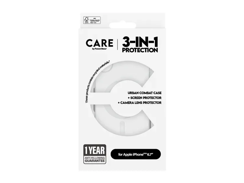 CARE by PanzerGlass - 3-in-1 Bundle - iPhone 16 Plus