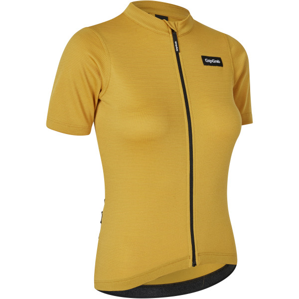 GripGrab EXPLR Merinotech kortærmet cykeltrøje Mustard Yellow dame
