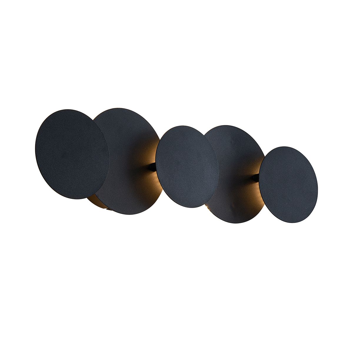 Moderne wandlamp zwart incl. LED 3-staps dimbaar 5-lichts - Sunrise