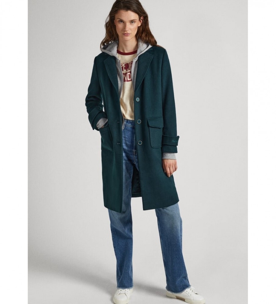 Casaco comprido Pepe Jeans Nica na cor verde