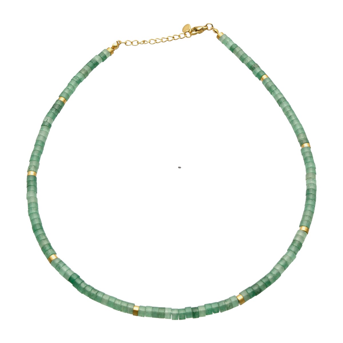 Collier Long Sautoir Ou Double Tour Chakra Perles Heishi Aventurine-90 cm