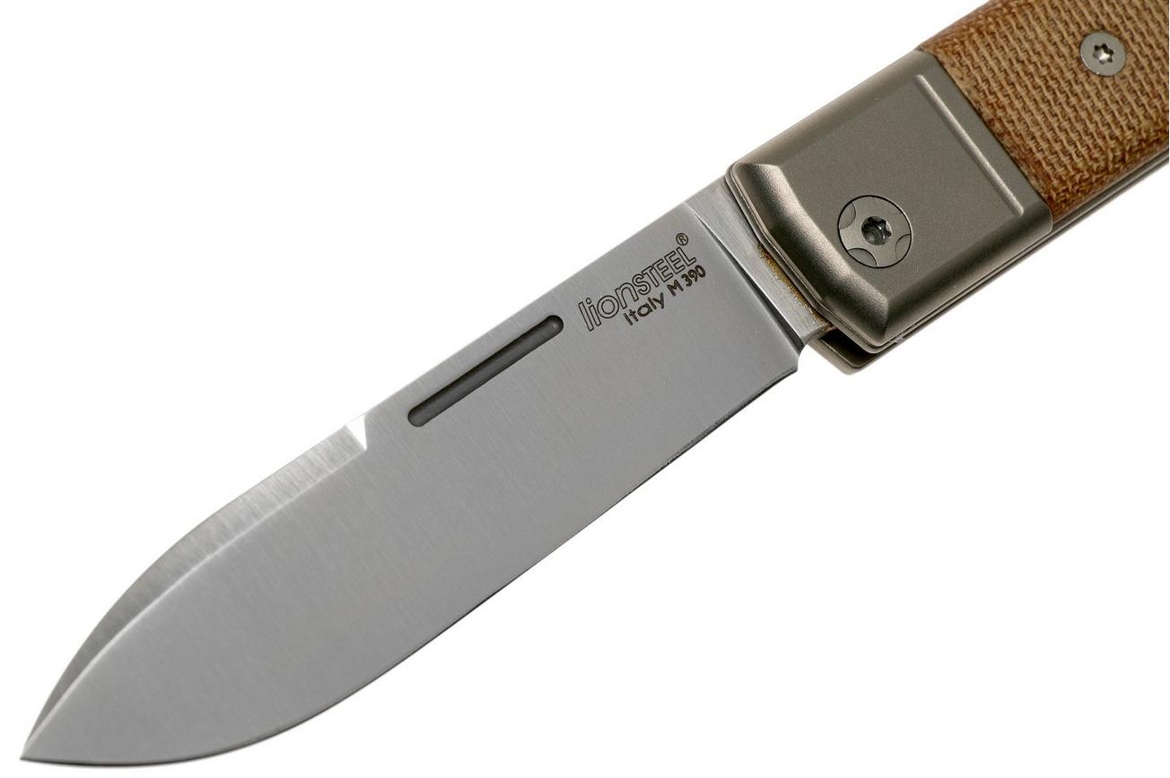 LionSteel BestMan BM2 CVN Natural Canvas Micarta slipjoint zakmes