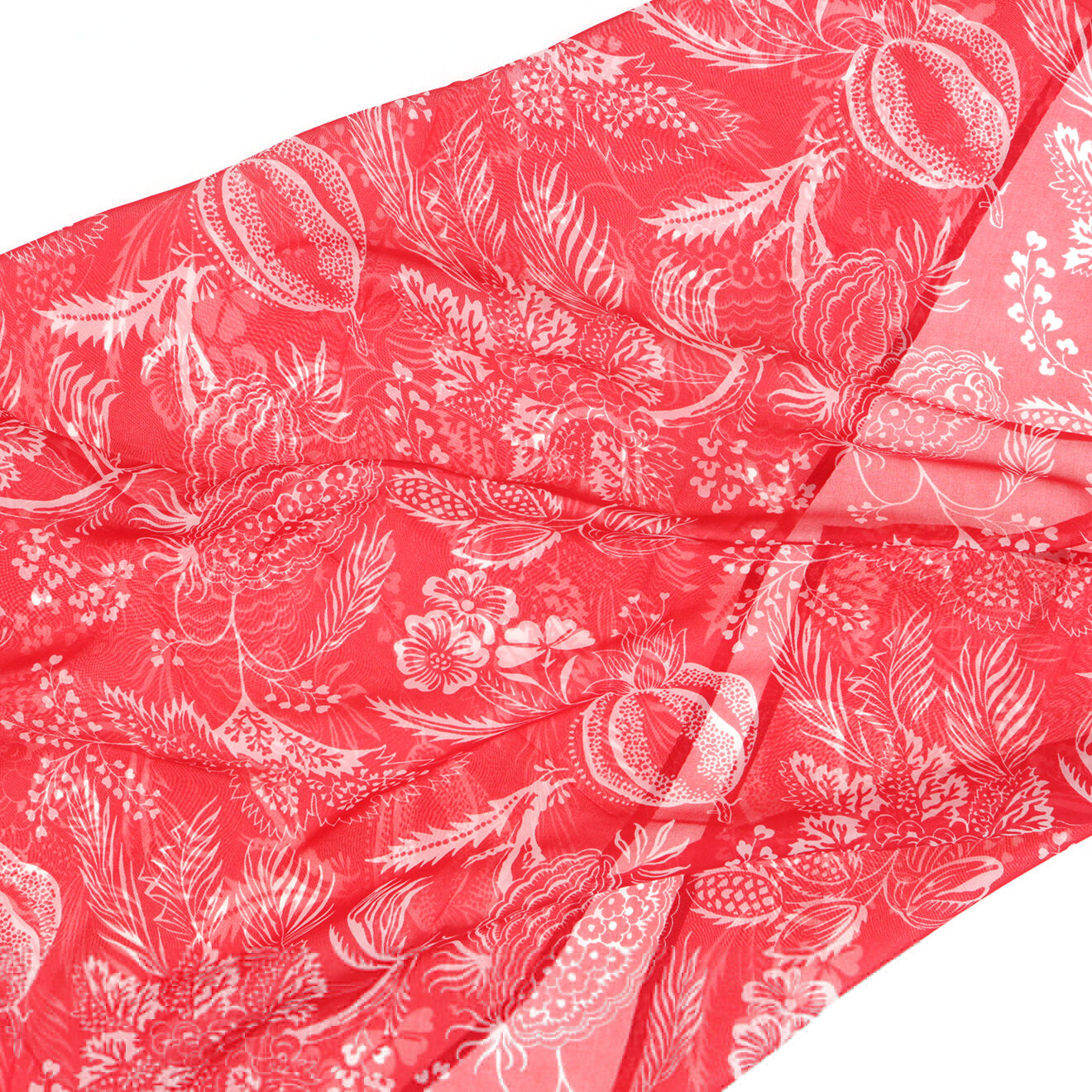 Manuel Canovas Paréo/Étole 100% Soie Joly corail - 140x70 cm