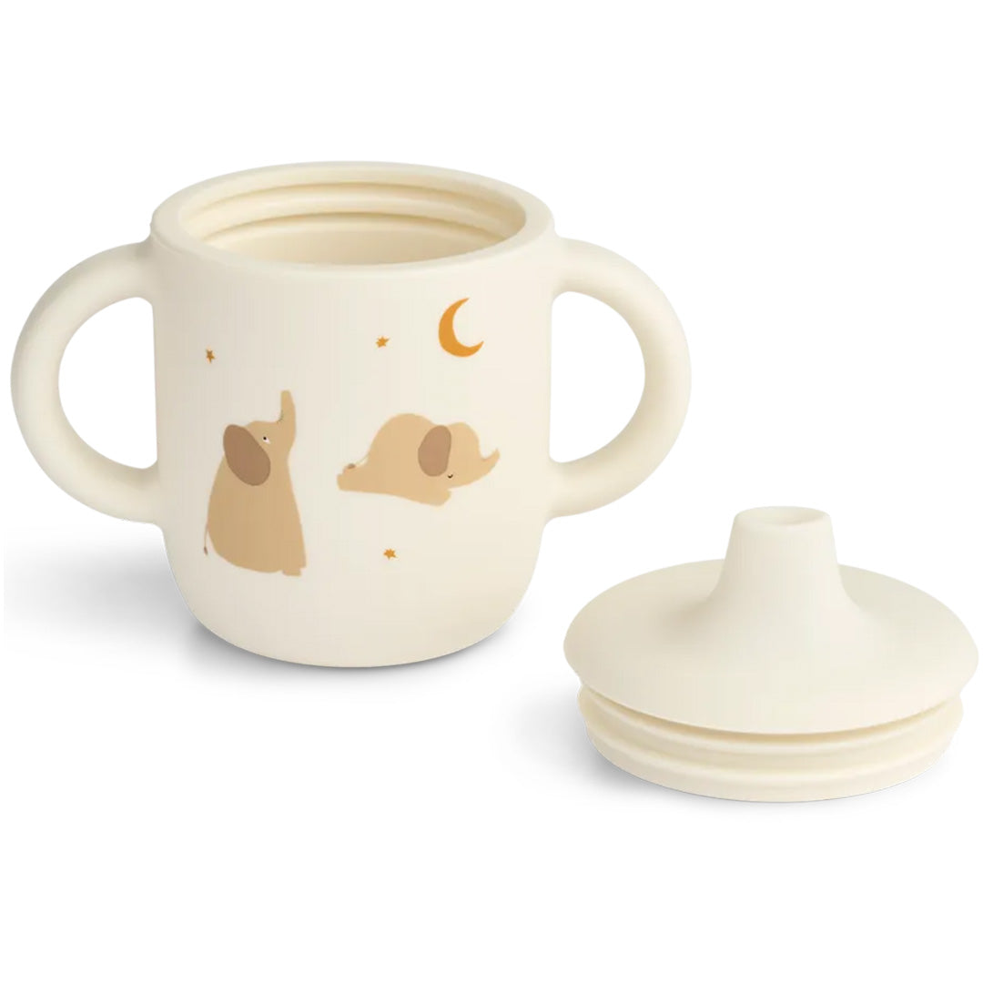 liewood siliconen tuitbeker neil - elephant - creme de la creme
