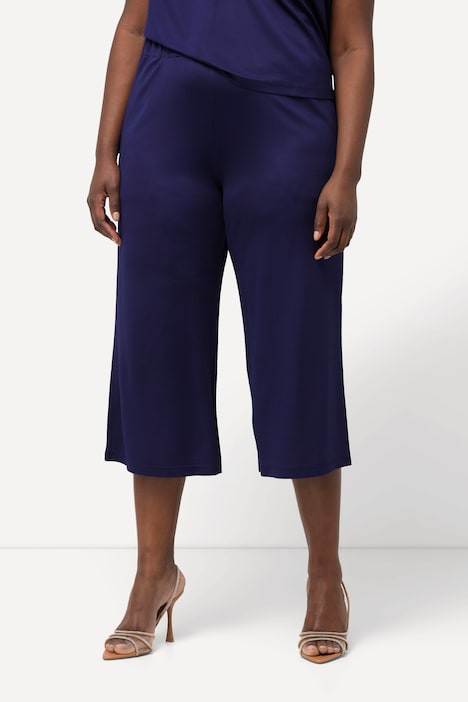 Slinky-Culotte, wadenlang, weites Bein, Elastikbund