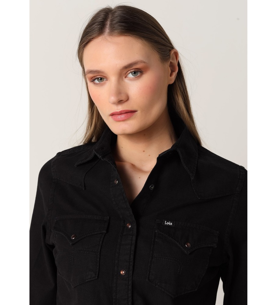 Camisa jeans preta Lois