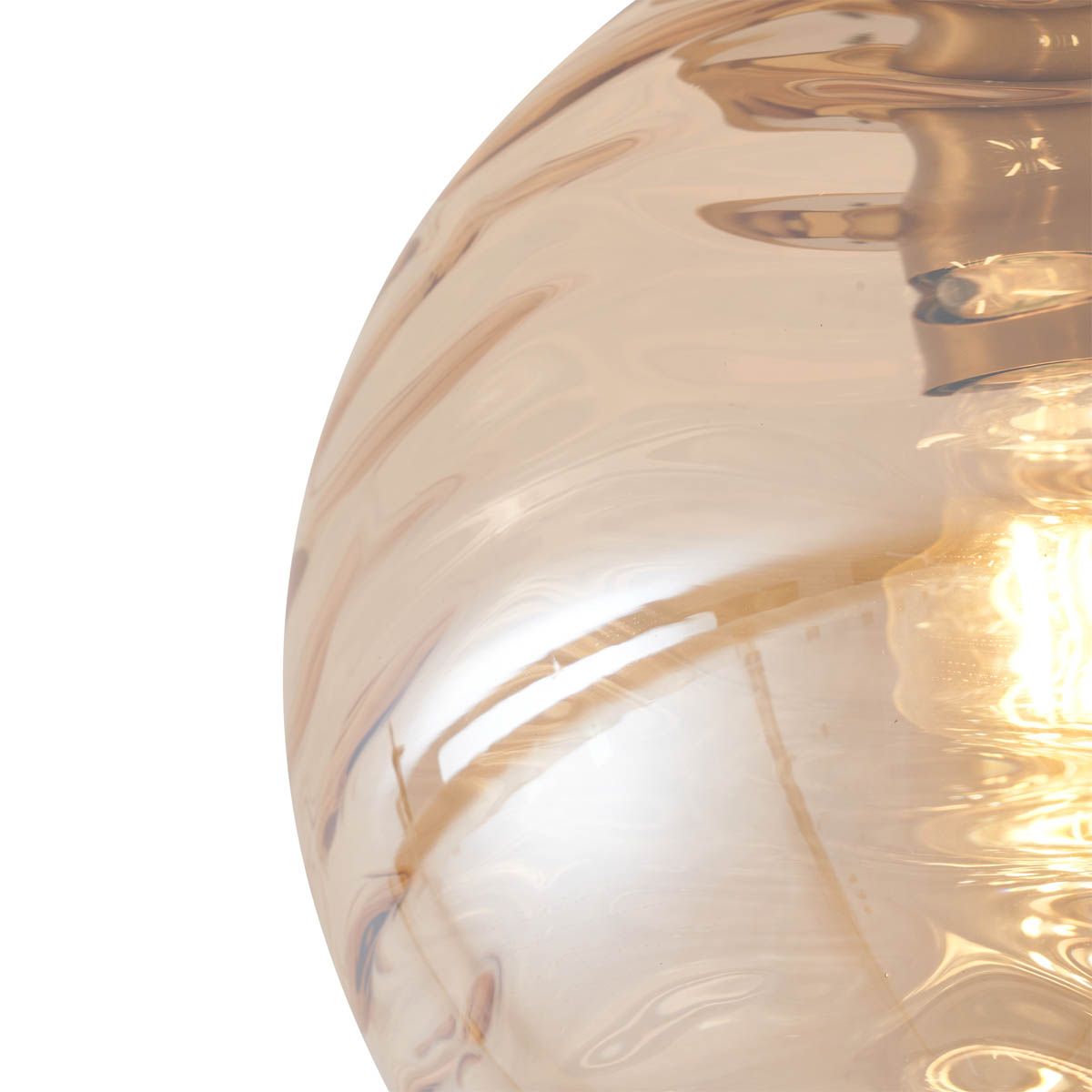 Design plafondlamp messing met amber fading glas - Pillon