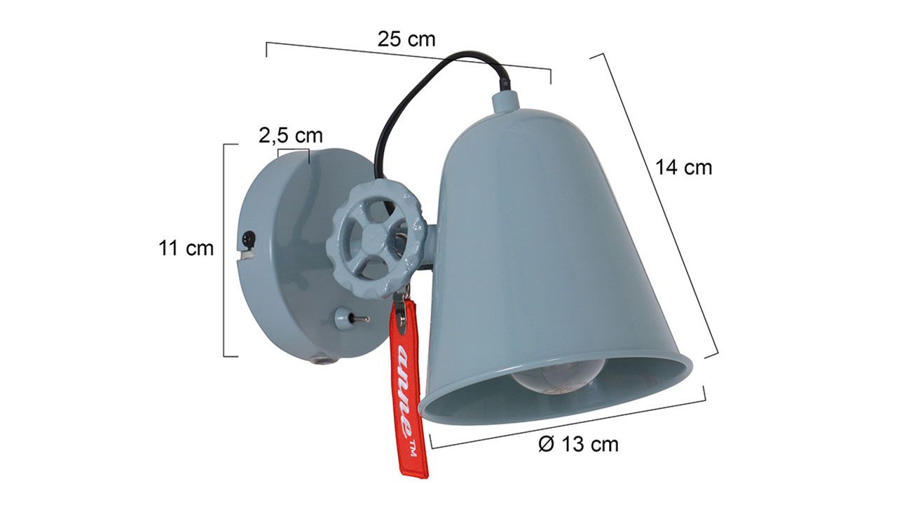 Wandlamp 1323G Dolphin B13 x D25 cm