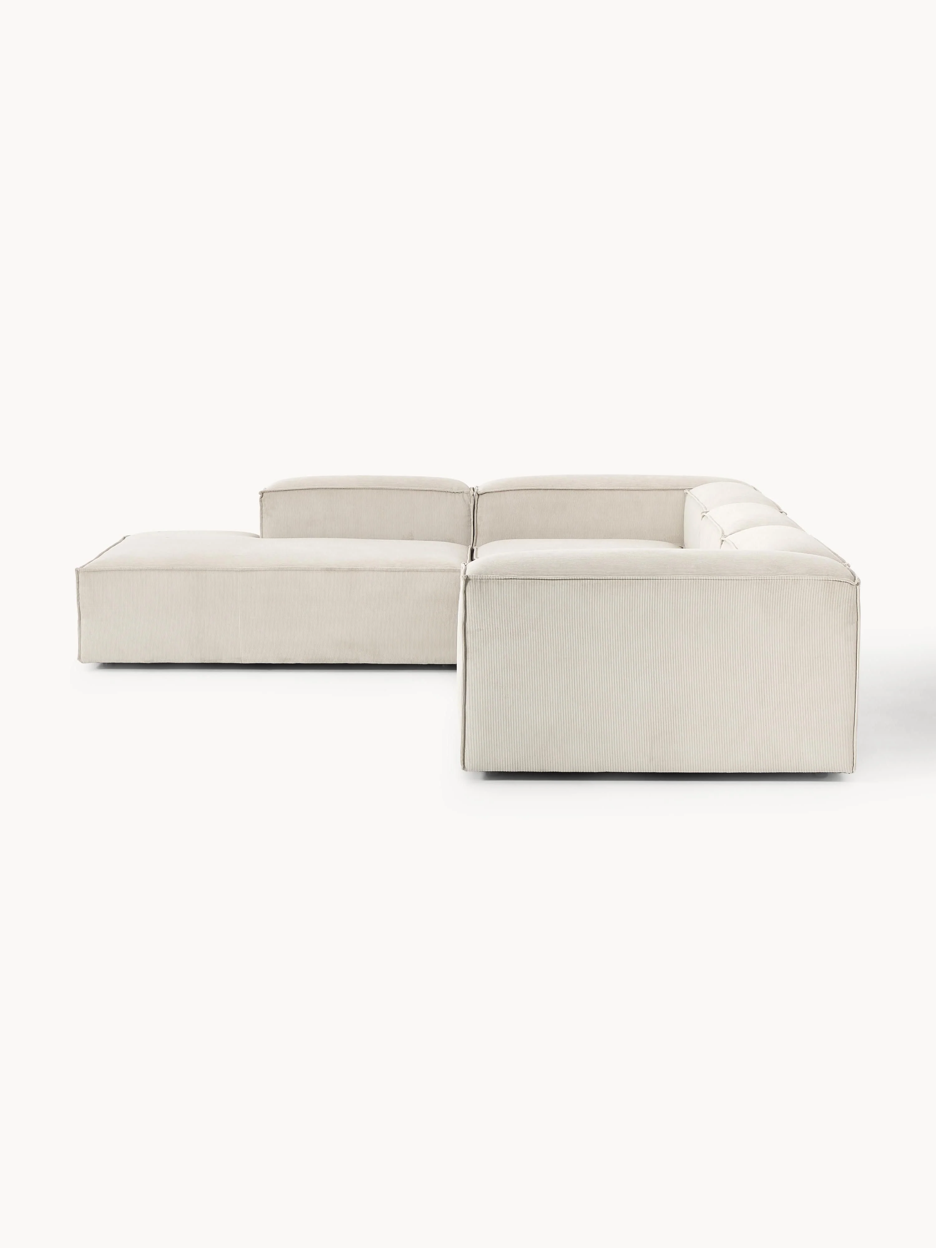 XL modulaire hoekbank van ribfluweel Lennon (4-zits)