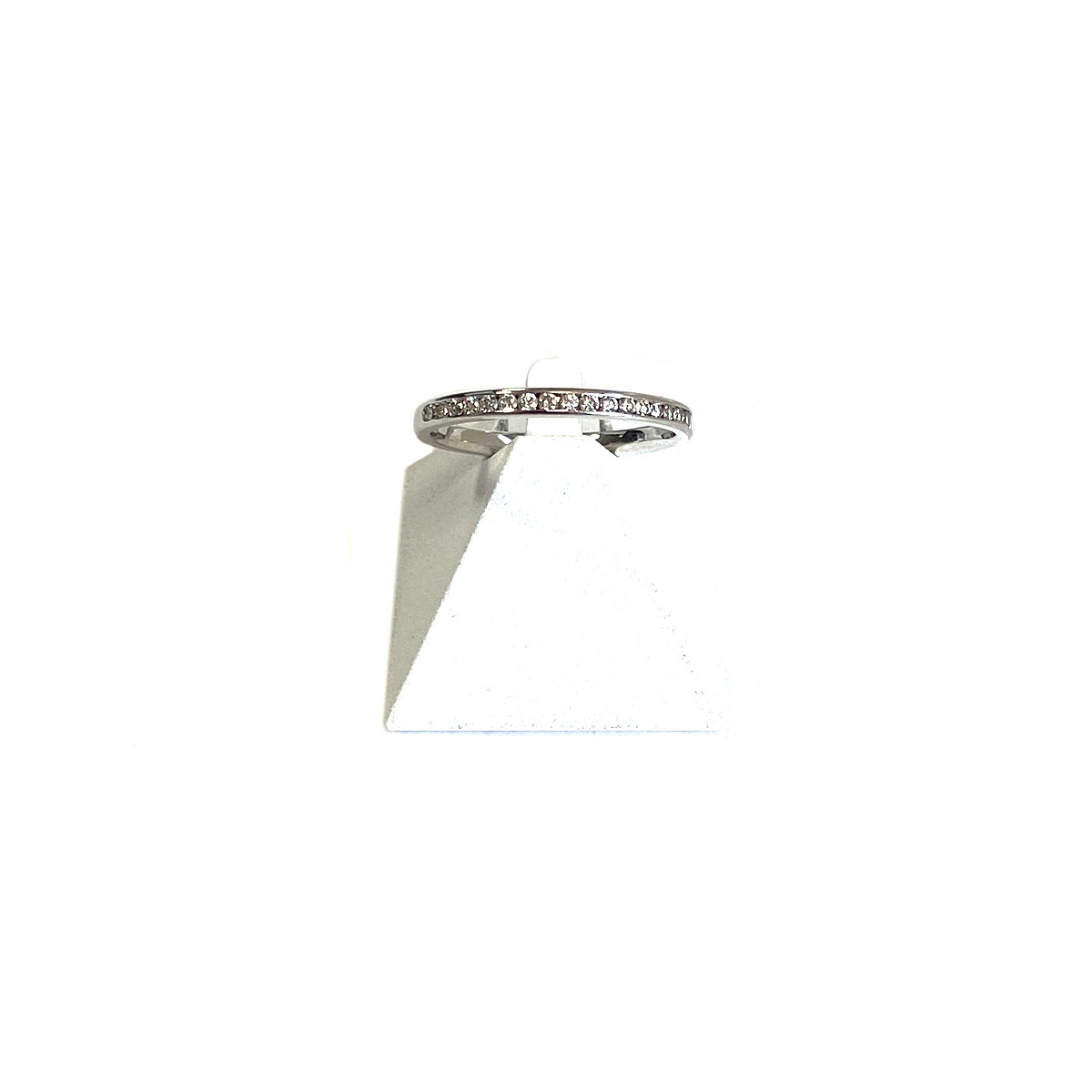 Bague d'occasion demi-tour or 750 blanc diamants