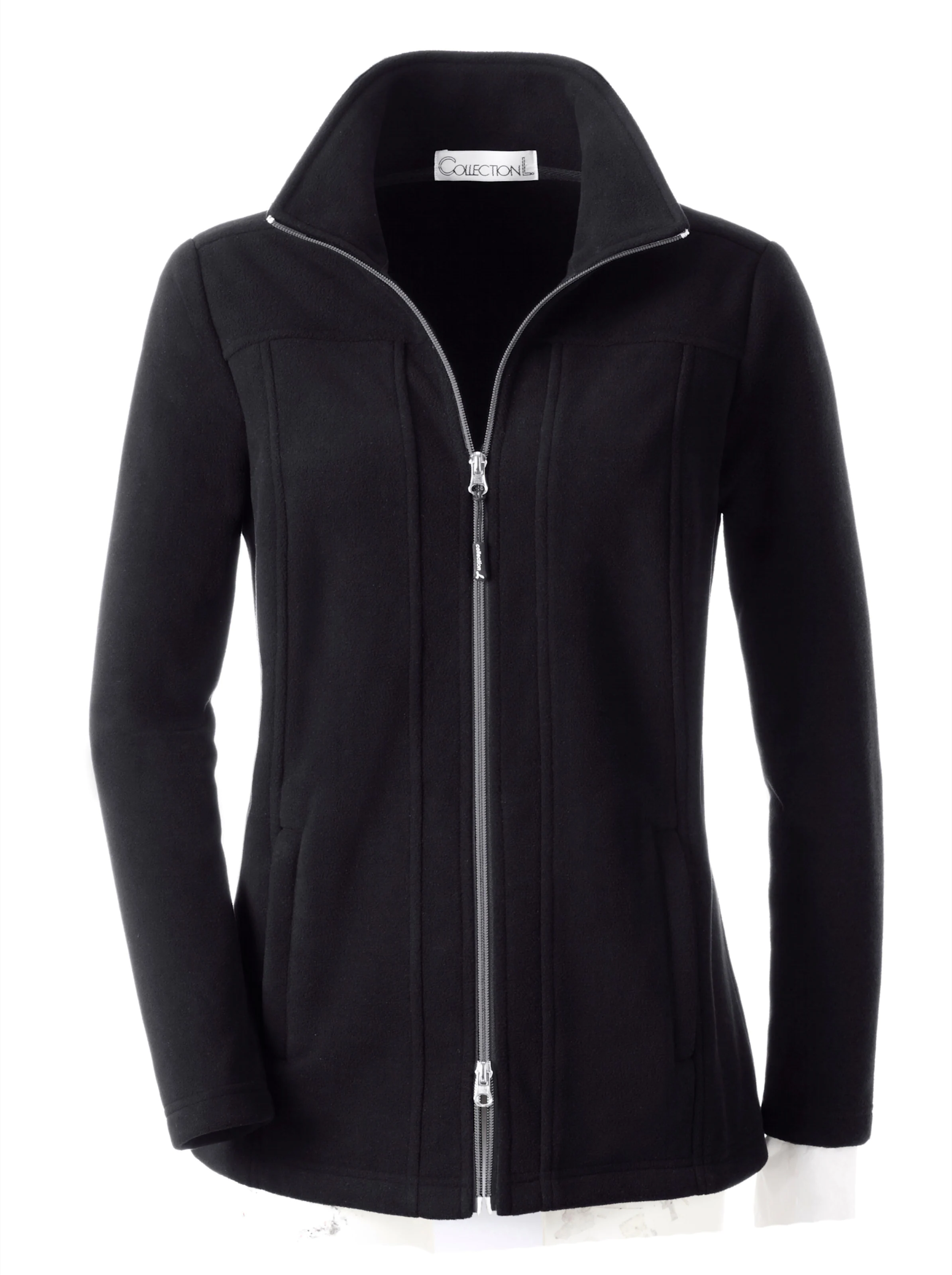 Fleece-Jacke in schwarz