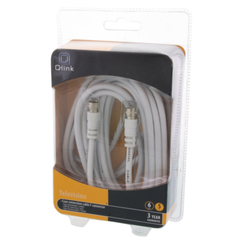 Q-Link coax kabel RG59 met F-connector 5 meter wit
