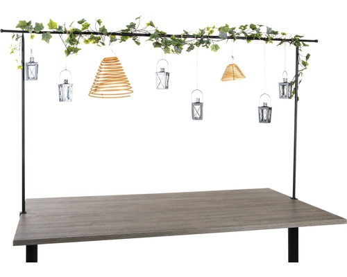 Tafeldecoratiehanger, decoratiestang 117-210 x H 110 cm, zwart