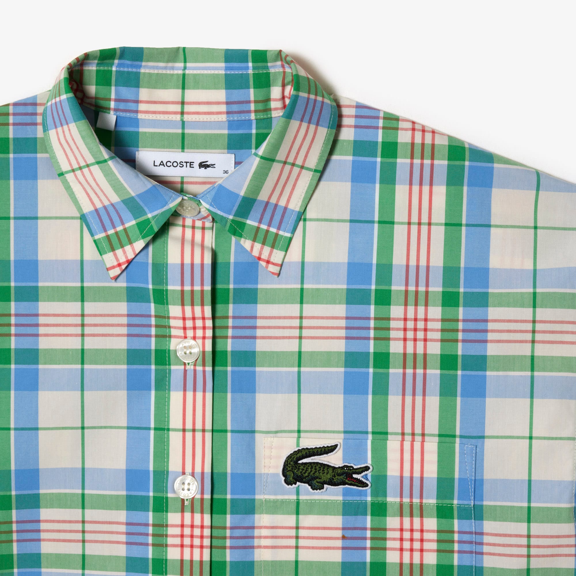 Chemise femme Lacoste avec imprimé carreaux Chemises & Hauts - Blanc - Lacoste - Femme