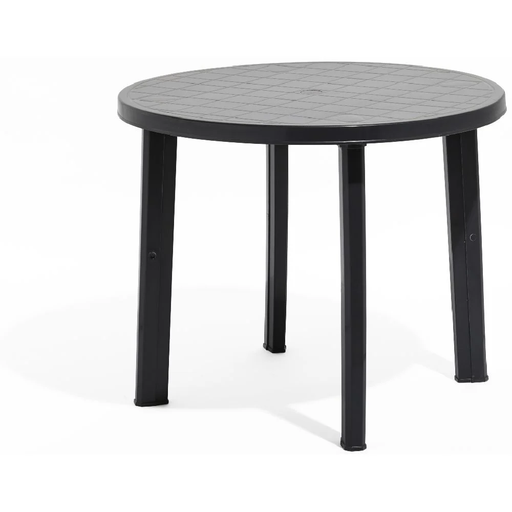 Table de jardin ronde 2/4 personnes Viva gris foncé 137x72xH85cm