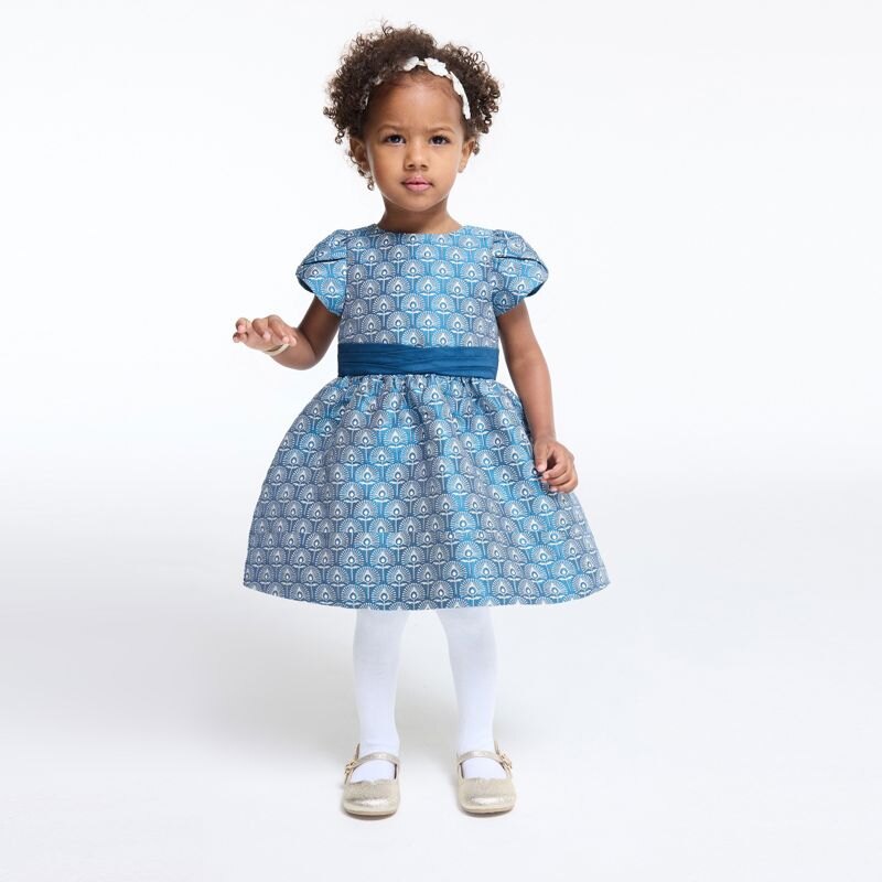 Robe de fête irisée fantaisie bleu bébé fille Bleu
