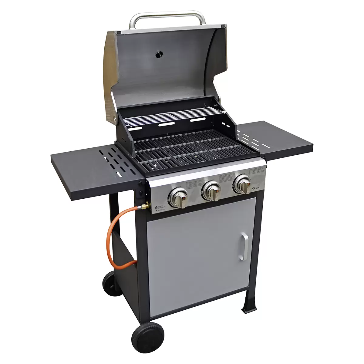 Bedano 3 Brenner mit Abdeckung BBQ Dragon silber,schwarz