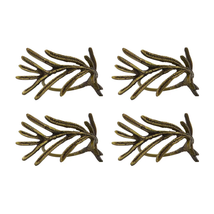 House Doctor - Mistle Serviettenringe, antikes Messing (4er-Set)