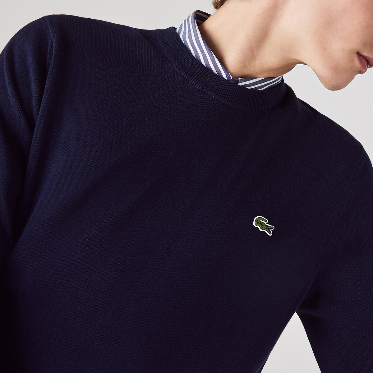 LACOSTE<br>Suéter de gola redonda em algodão orgânico