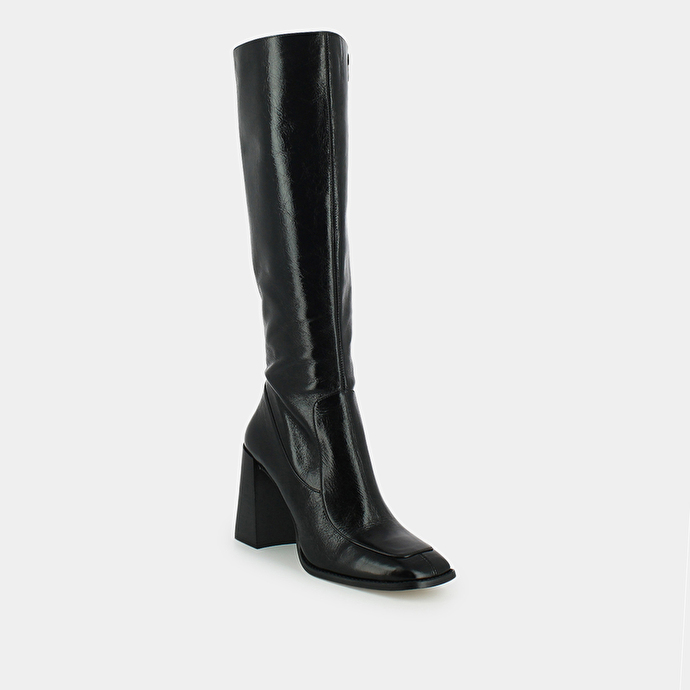 Bottes hautes  en cuir noir