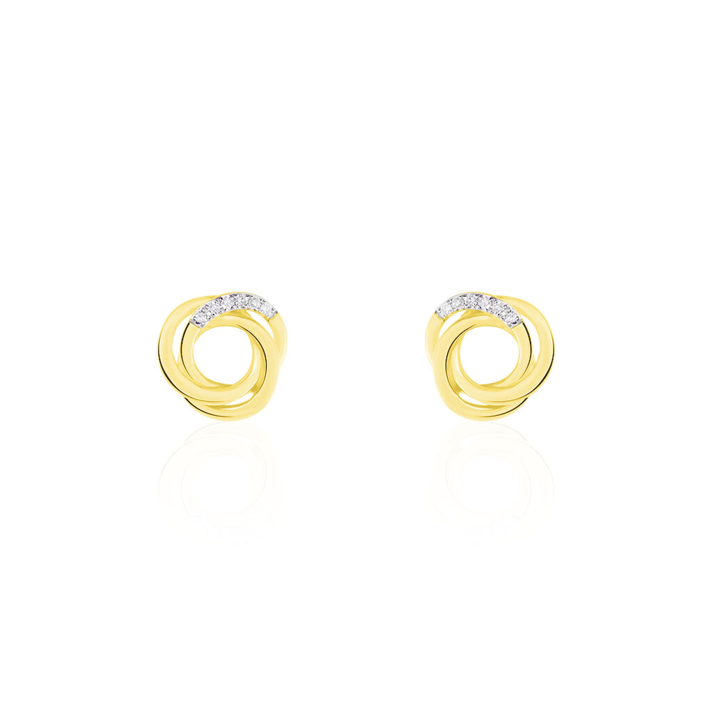 Boucles D'oreilles Puces Syrena Or Jaune Diamant