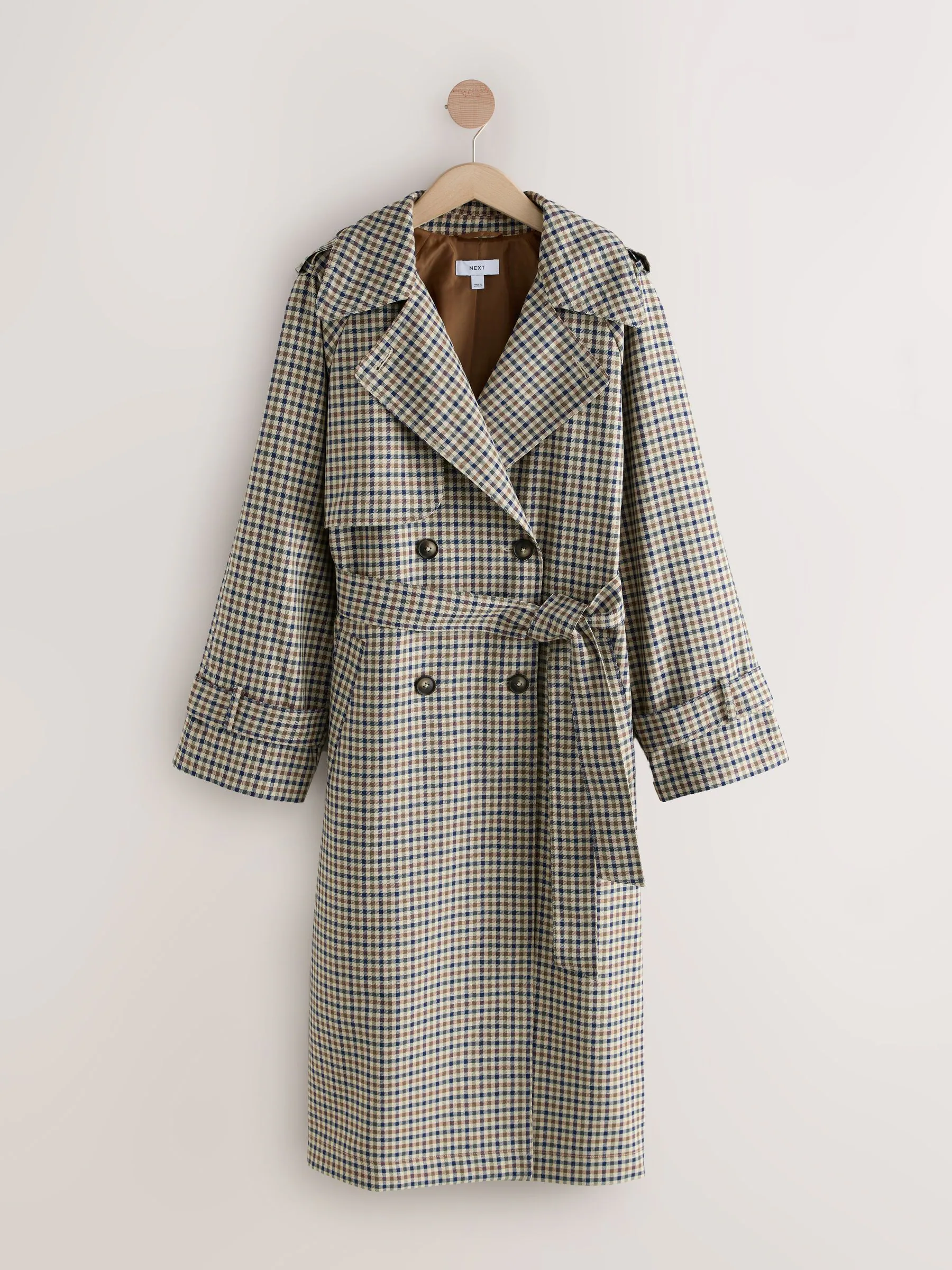 Neutraal geruit - Trenchcoat