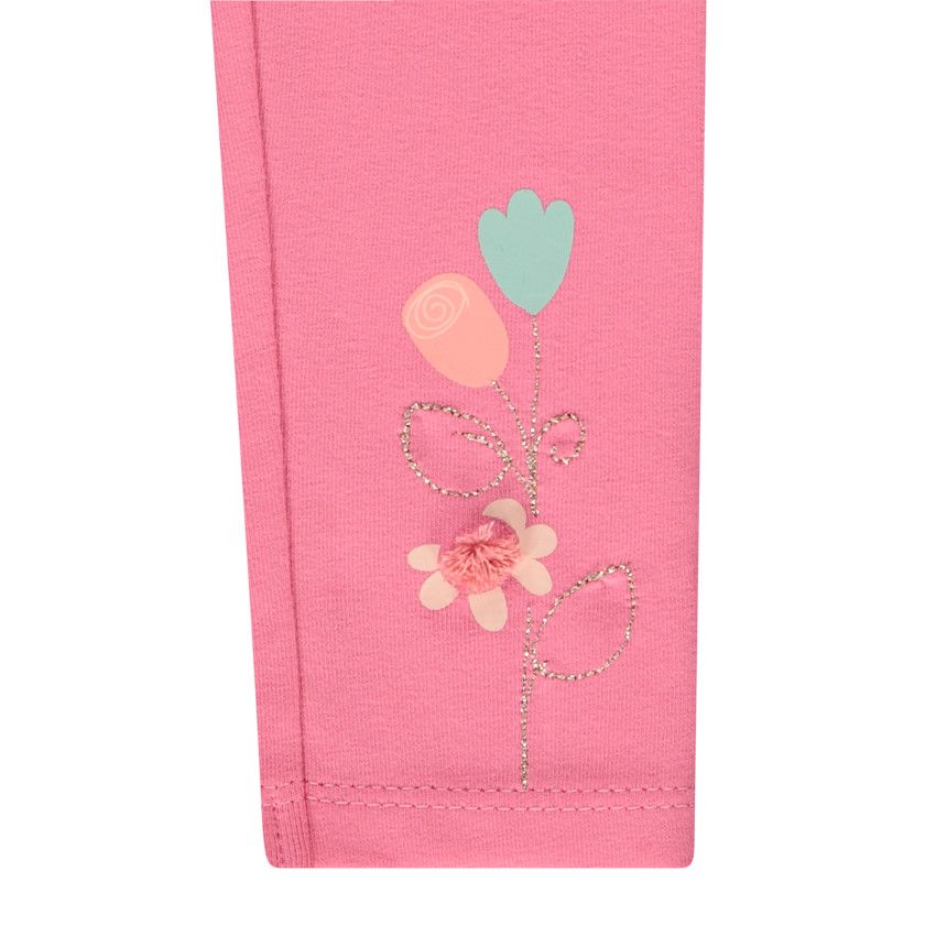 Ensemble 2 pièces tunique manches longues imprimée + caleçon pour bébé fille - Bleu marine