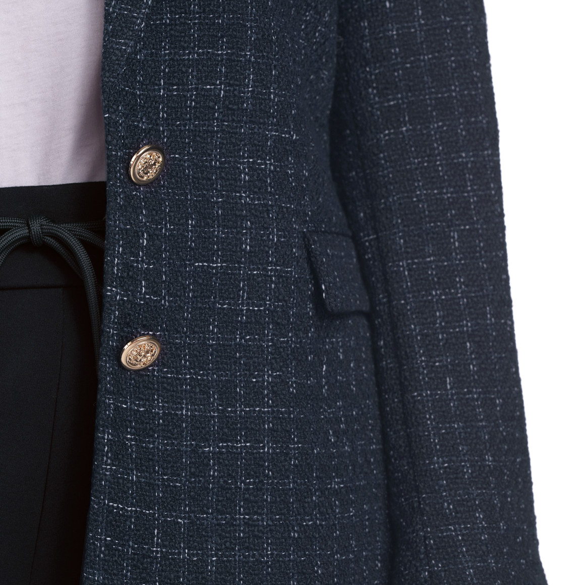 Gina Benotti Damen Blazer in Bouclé-Optik dunkelblau