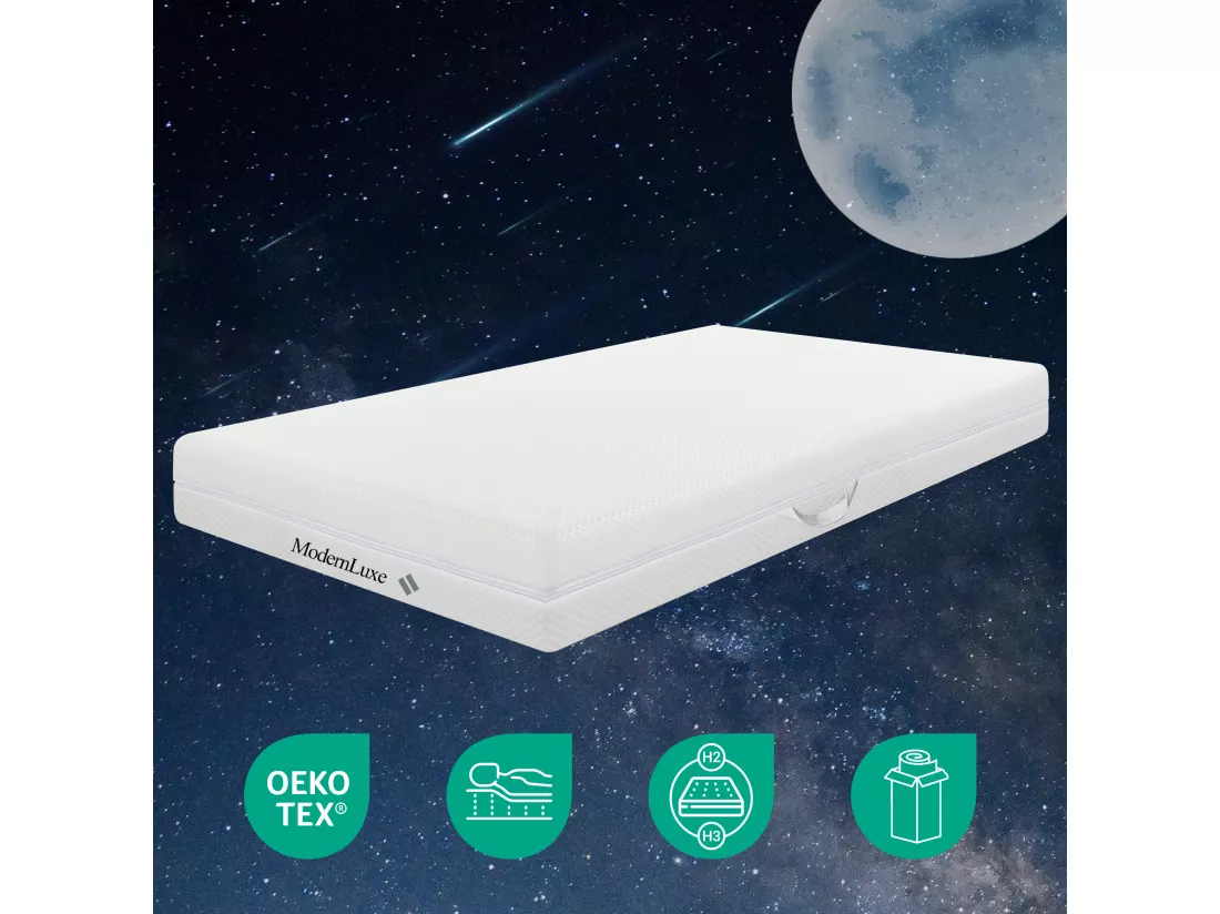 Matelas 90 x 200 cm mousse 7 zones de confort ép.20cm - Merax