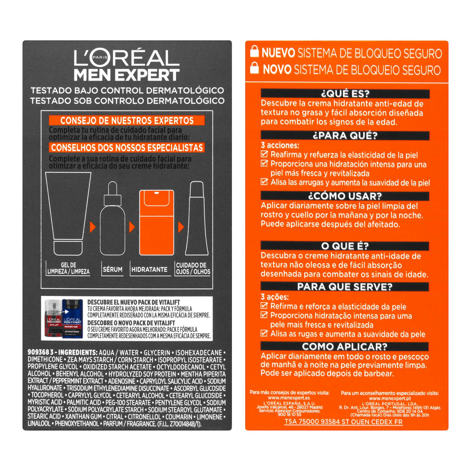 Crème hydratante anti-âge pour le visage Power Age de L'Oréal Men Expert