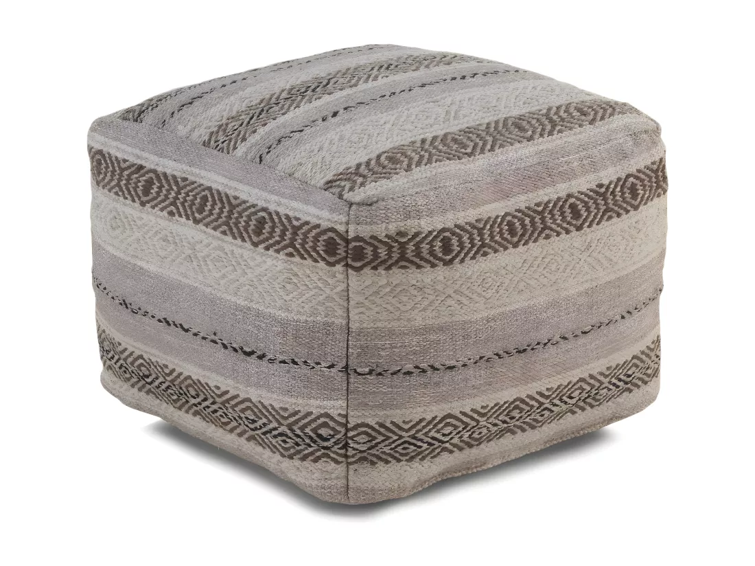 Pouf en coton beige 45x45x35 cm