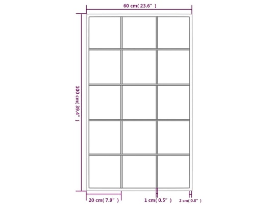 VIDAXL - Miroirs muraux 3 pcs noir 100x60 cm métal