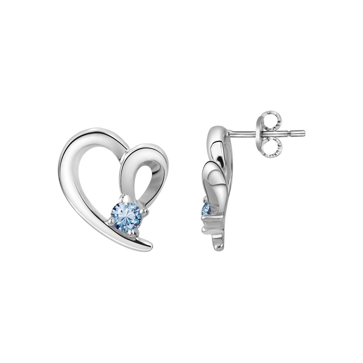 Boucles d'oreilles puces en Argent avec spinelle bleu topaze