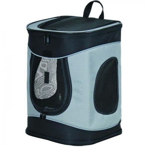 Mochila Trixie Timon para cães, preta e cinza.