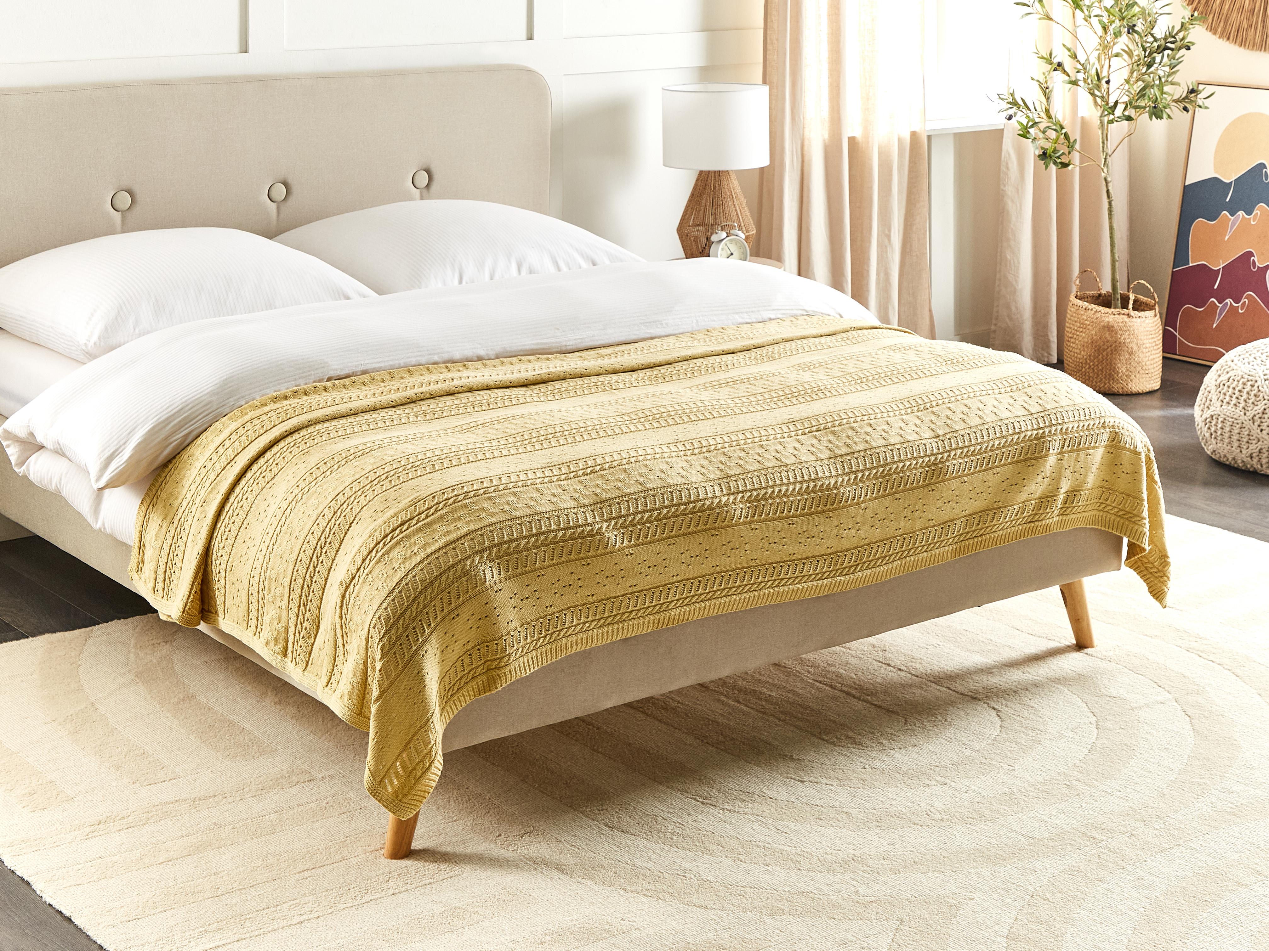 Sprei DAULET Katoen 150 x 200 cm Geel
