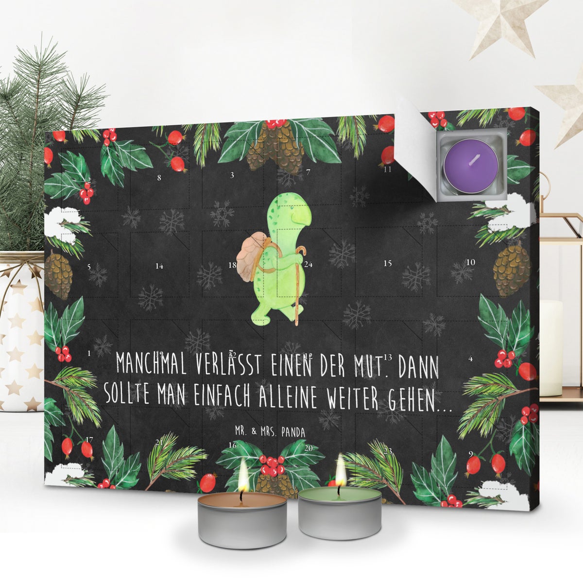 Mr. & Mrs. Panda Geurkaars Adventskalender Turtle Wanderer - Zwart