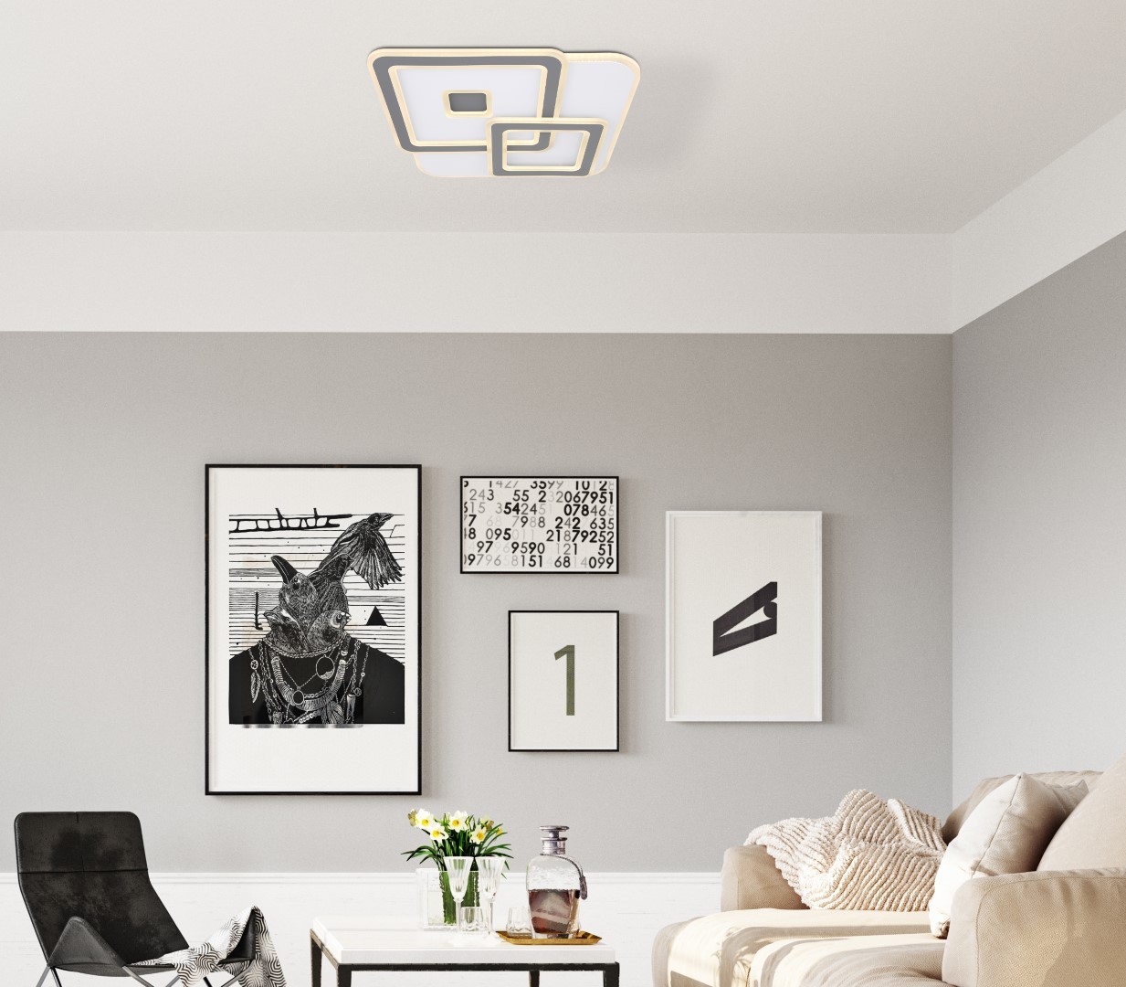 LED-Deckenleuchte - weiß - Smart Home - dimmbar