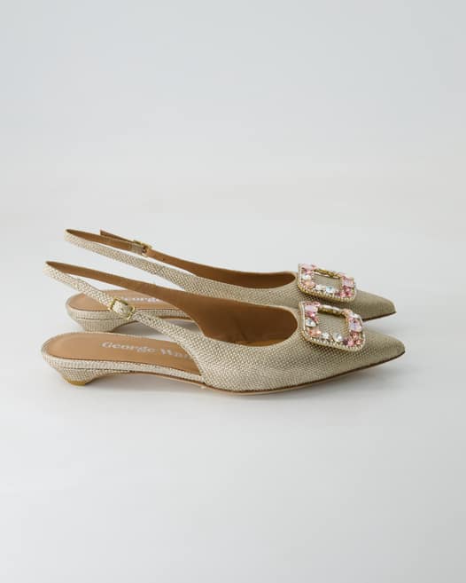 George Watts N802-504 Slingpumps in Beige