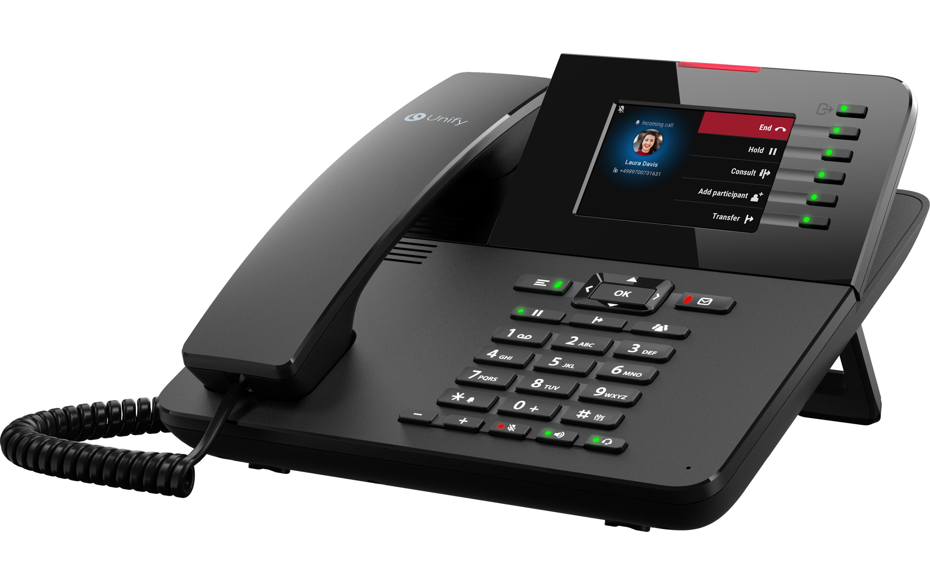 Tischtelefon OpenScape CP410 Schwarz<br>Flexibles Tischtelefon für Anwendungen, bei denen eine stärkere Personalisierung erforderlich ist