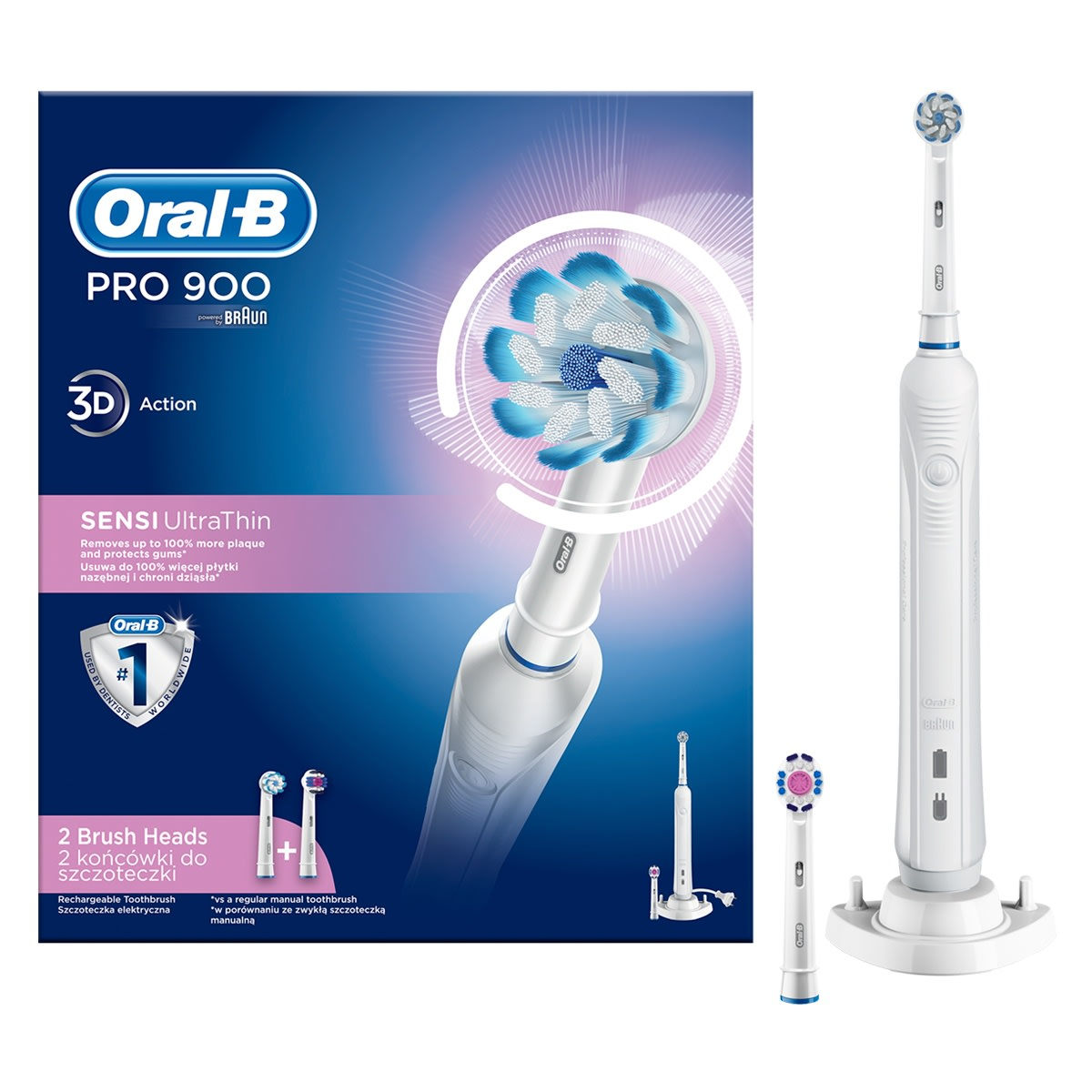 Oral-B PRO 900 Sensi Ultrathin Volwassene Roterende tandenborstel Wit