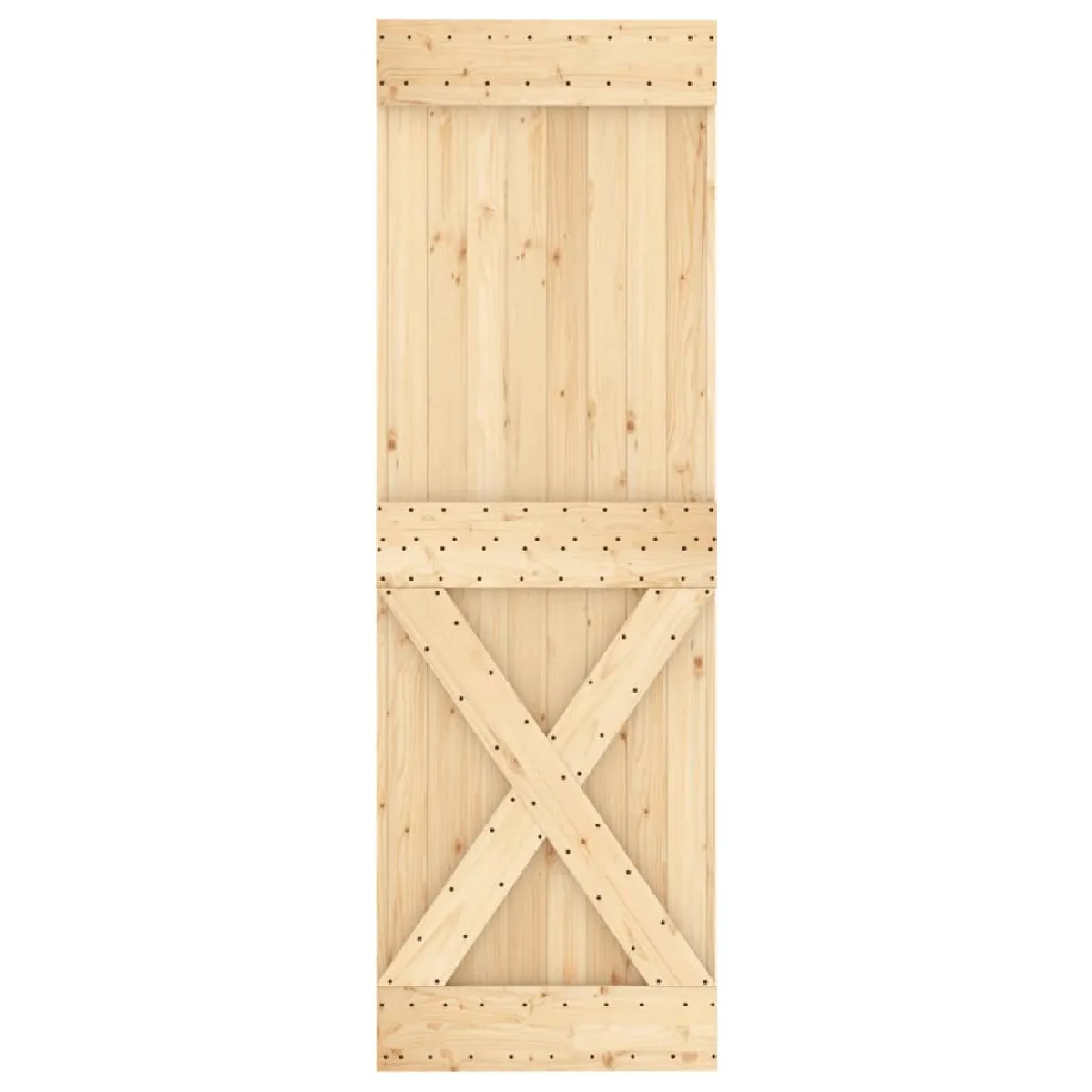 vidaXL Porte coulissante avec quincaillerie - Pin massif