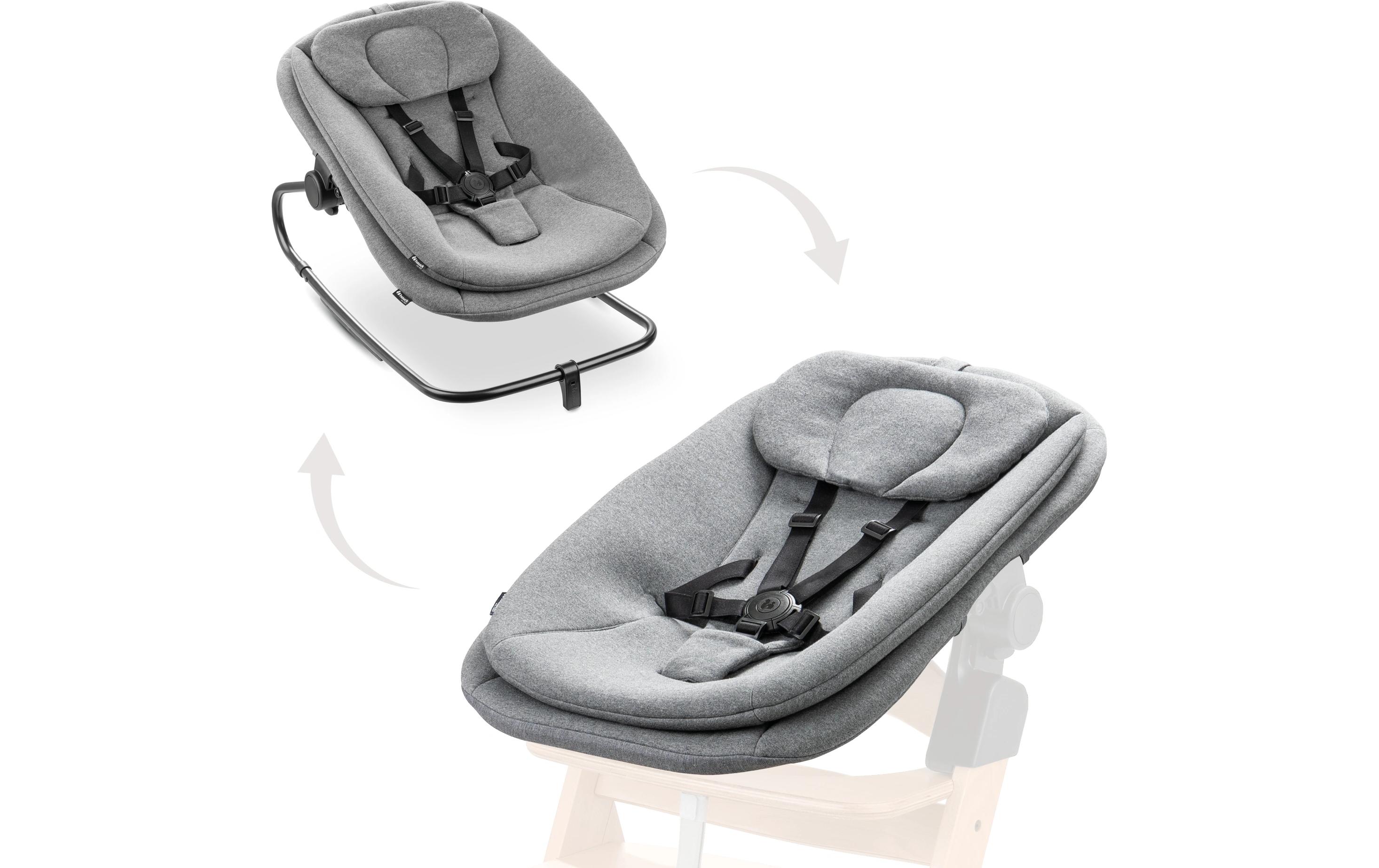 Hochstuhlaufsatz Alpha+/Beta+ Dark Grey Melange3-in-1 Babywippe ab Geburt