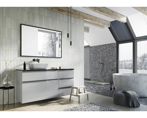 Jungborn badkamerspiegel 100x80x2 cm, lijst zwart mat