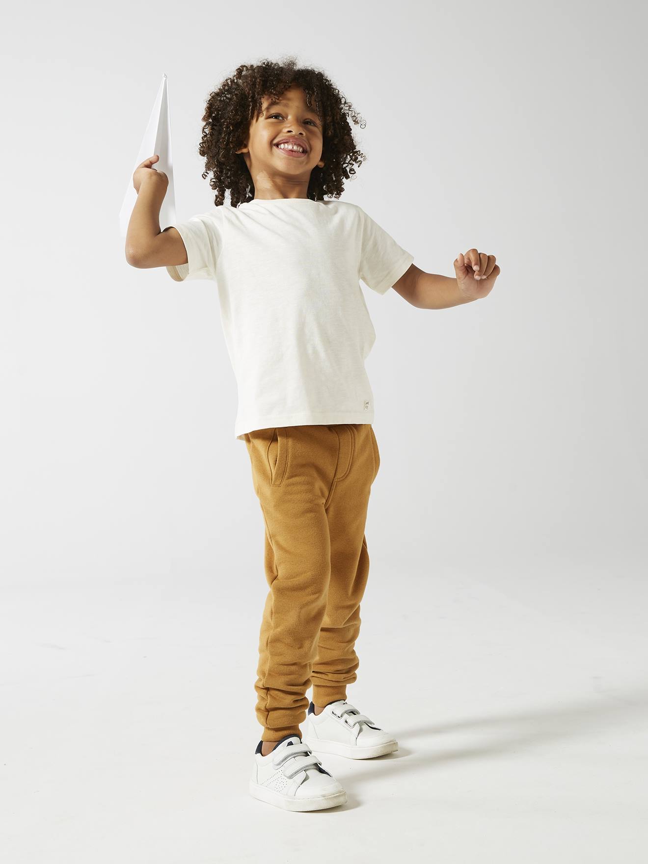 Calça de moletom estilo jogging, preta mesclada escura para menino