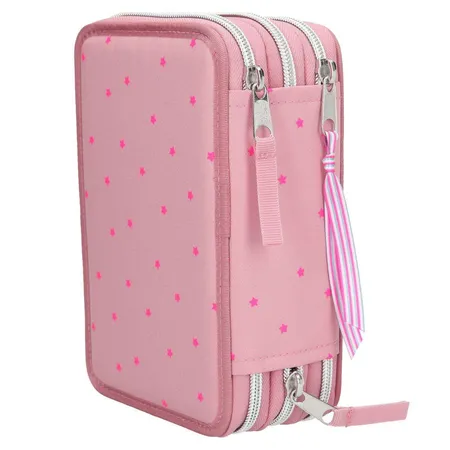 Depesche Miss Melody 3-Fach Federtasche Rosa, Pailletten