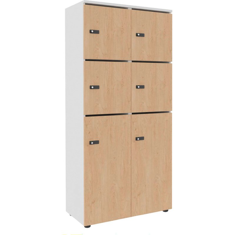 Casier de rangement de bureau Flexycaz 6 cases individuelles + 2 doubles L 80 x P 42 x H 173,5 cm + clé pass