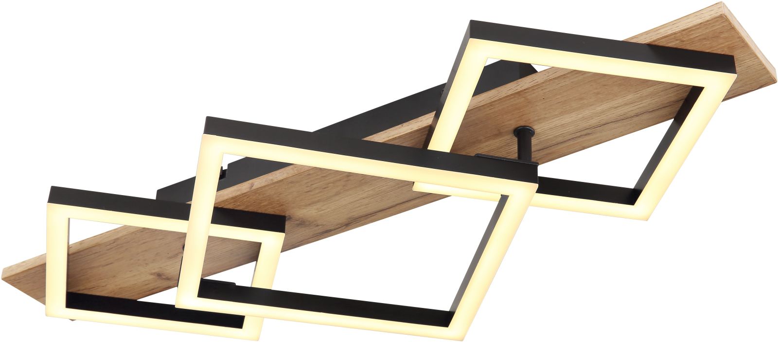 Deckenleuchte - Holzoptik - schwarz matt - 61x31 cm